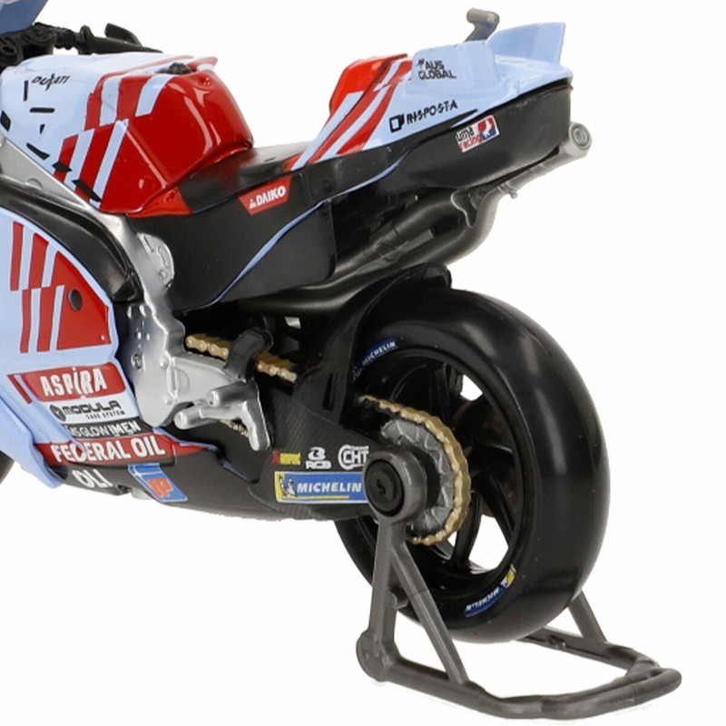 Réplica Ducati Gresini 2024 a escala 1:18, ideal para construir tu colección