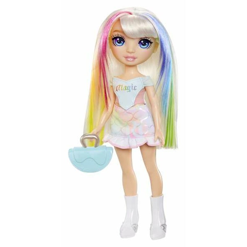 Muñeca Rainbow High Amaya con su estilo vibrante y pelo largo multicolor.
