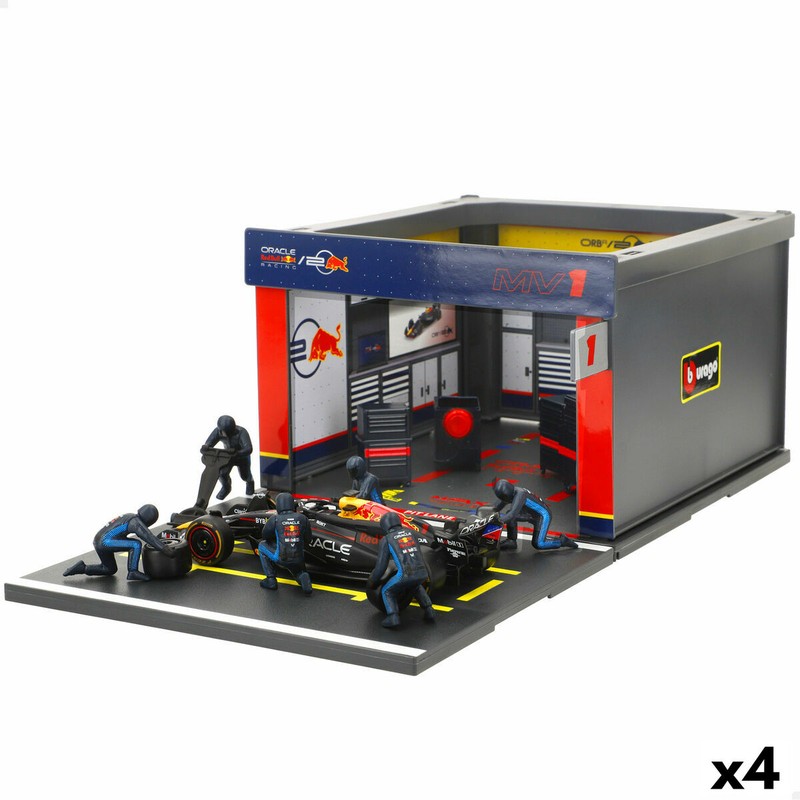 Coches juguete niños Red Bull Burago Pit Stop