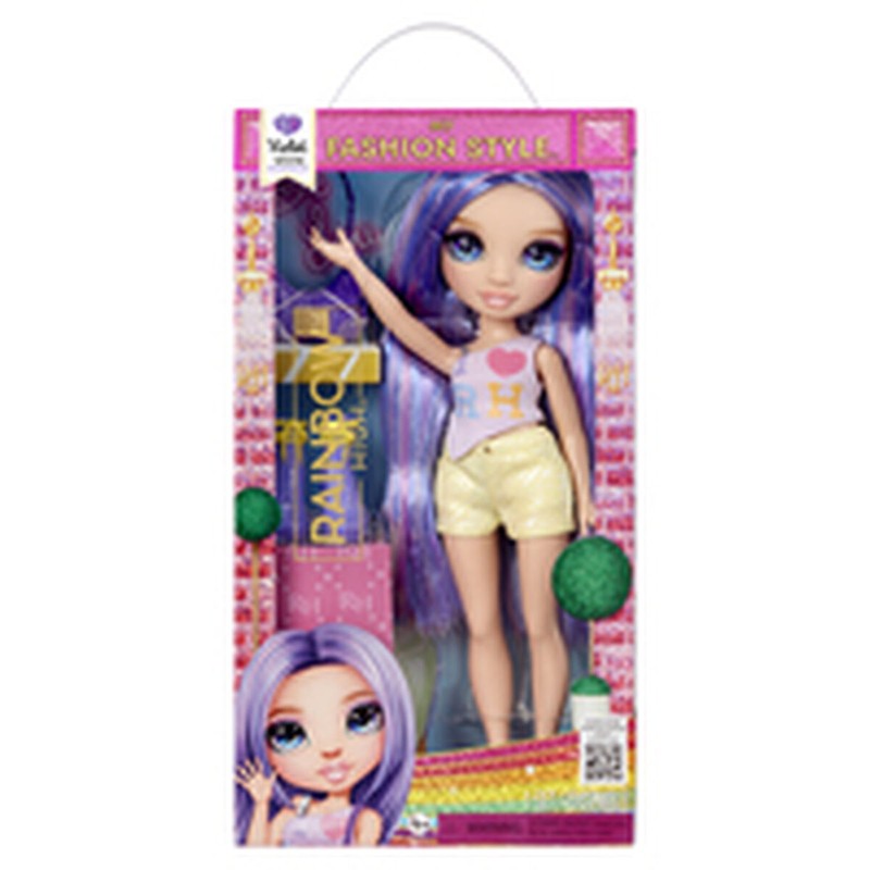 Juguete para niñas: Muñeca Rainbow High Violet con accesorios únicos.