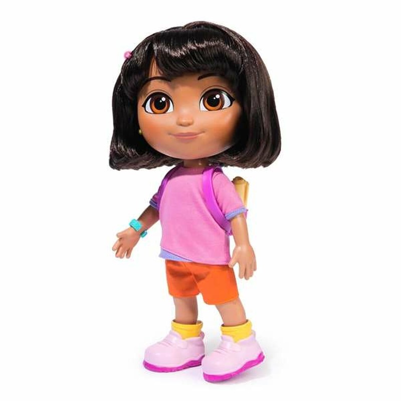 Muñeca educativa interactiva con expresión alegre