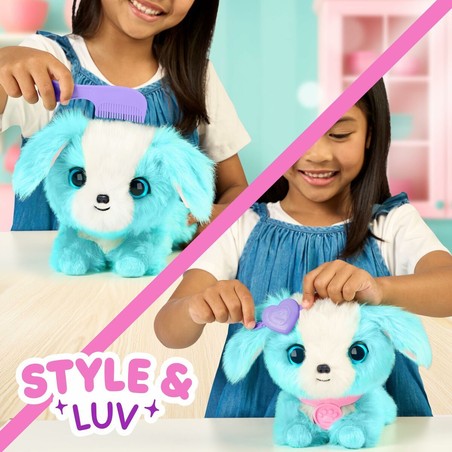 Primer plano del Peluche Scruff Blue, textura y color