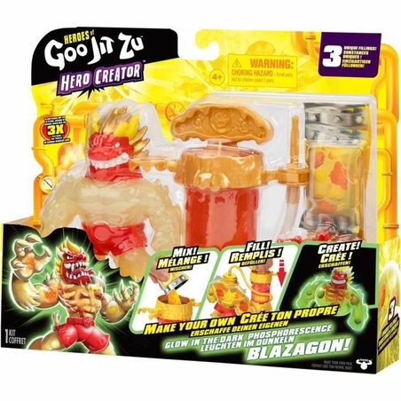 Héroes Goo Jit Zu en combate, figuras estirables para niños jugando.