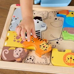 Juguetes construcción niños: Puzzle Fisher-Price de madera con animales. 2