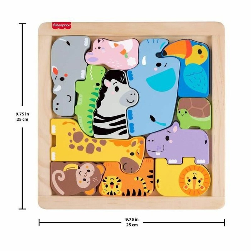 Puzzle de animales Fisher-Price: Diseño multicolor para niños.