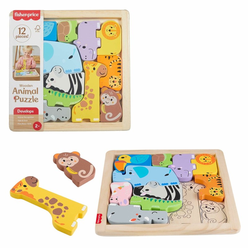 Puzzle Fisher-Price desarmado: Reto para niños de 2 años.