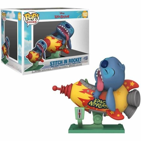 Funko Pop Disney Stitch montado en cohete