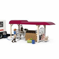 Juguetes construcción niños Schleich: camioneta y remolque ecuestre 2