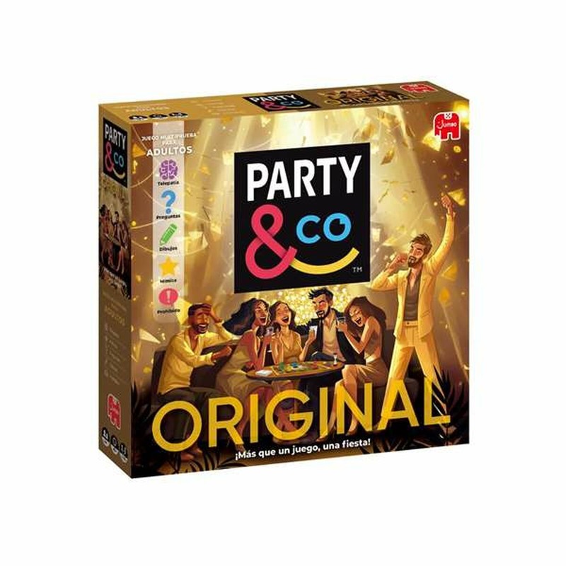 Juego de mesa Party Co Rush, la portada vibrante y llena de energía
