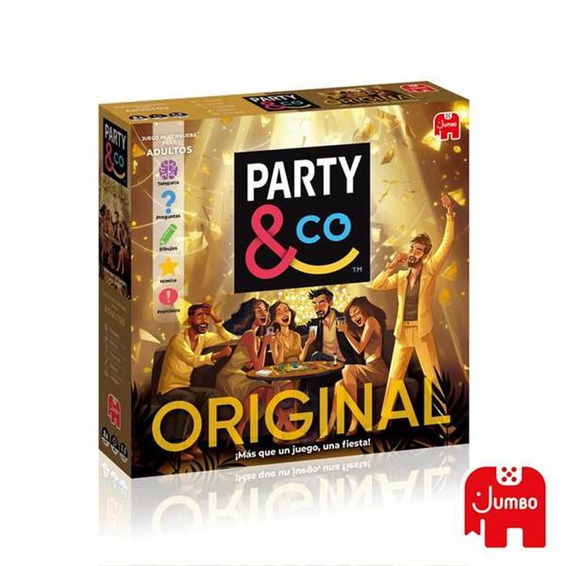 Componentes del juego Party & Co Rush: cartas y temporizador