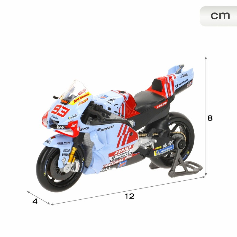 Moto de competición Ducati Gresini con soporte, juguete construcción motricidad fina