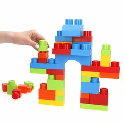 Juguetes construcción niños Color Block vagoneta 50 piezas 2
