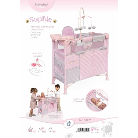 Cambiador de muñecas Decuevas Sophie con estructura metálica