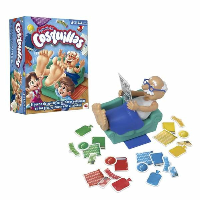 Familia divirtiéndose con el juego familiar divertido