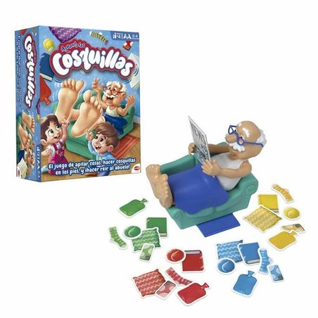Familia divirtiéndose con el juego familiar divertido