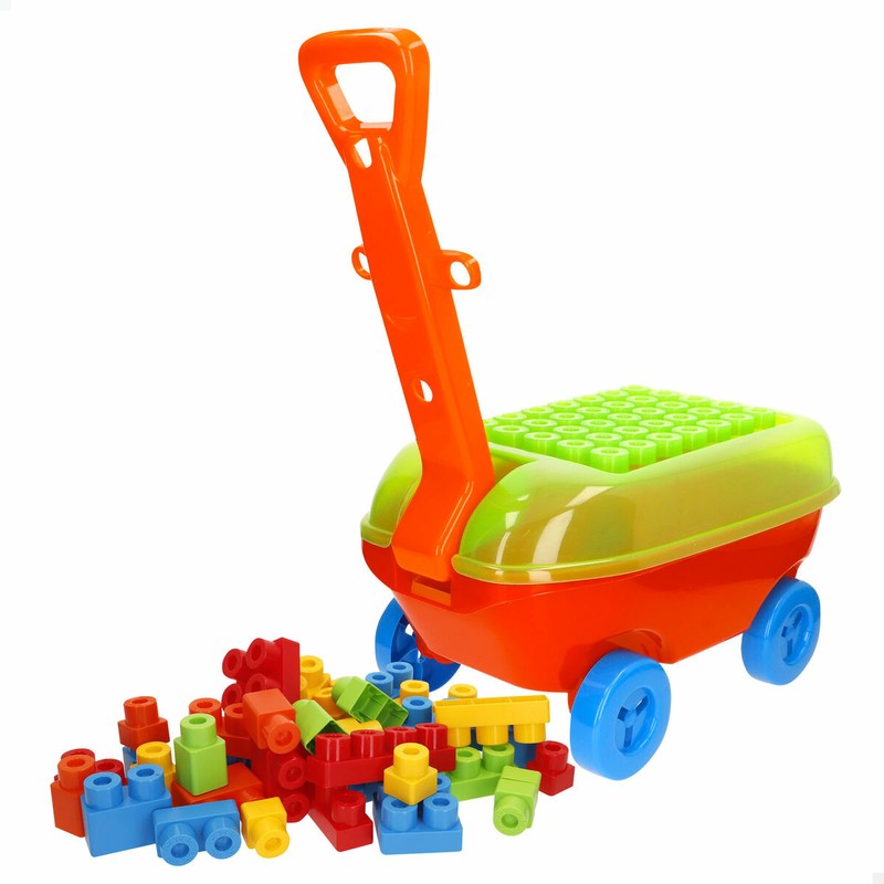 Juego de construcción Color Block con 50 piezas y vagoneta