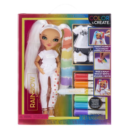 Muñeca creativa para niños Rainbow High en pleno juego simbólico