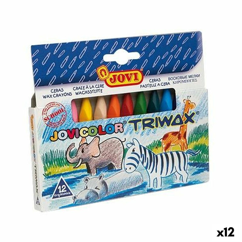 Ceras Jovi TRIWAX Multicolor para manualidades infantiles, set de 12 unidades