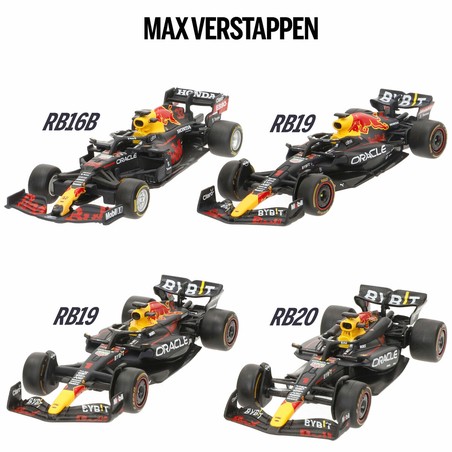 Embalaje del set de 4 coches Red Bull de juguete