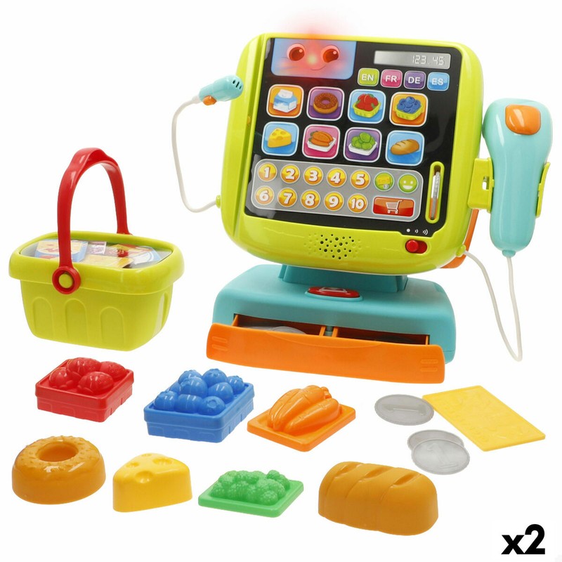 Caja registradora infantil de madera Winfun con accesorios