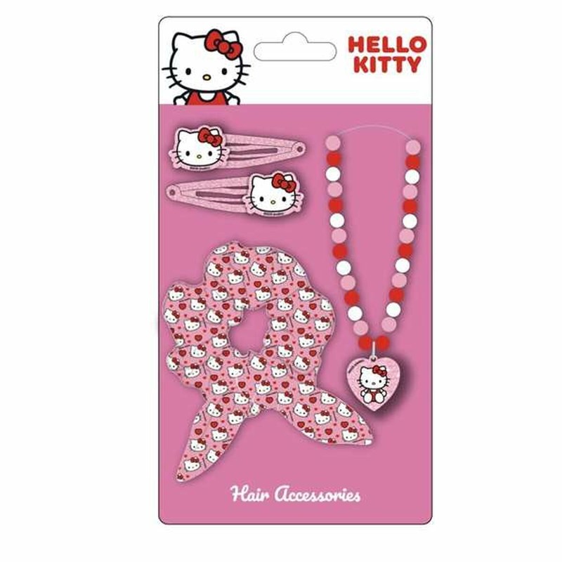 Set de 4 piezas Hello Kitty rosa, ideal para disfraz infantil