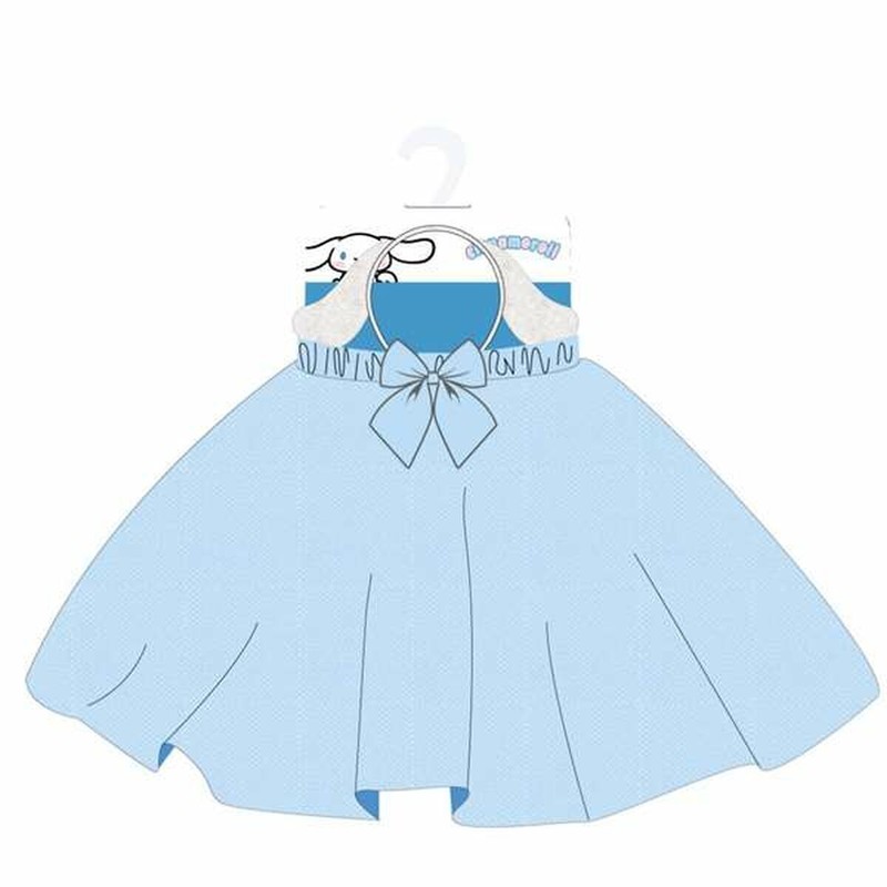 Falda y diadema de disfraz infantil de Hello Kitty en color azul vibrante.