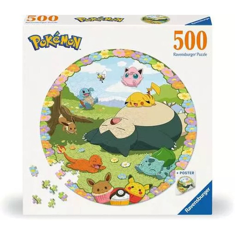Puzzle calidad Ravensburger - Piezas sueltas y detalle de la ilustración Pokémon