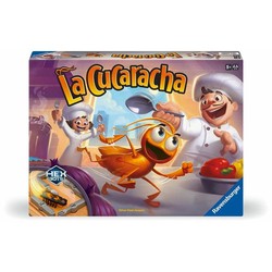 Juego de mesa La Cucaracha Ravensburger en acción, con niños riendo y jugando.