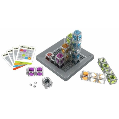Caja del juego de construcción de circuitos con canicas