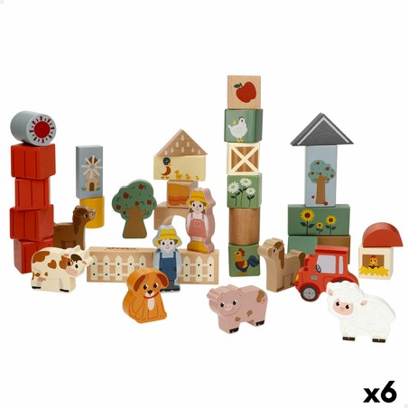 Juguetes construcción niños Woomax, set de madera 36 piezas