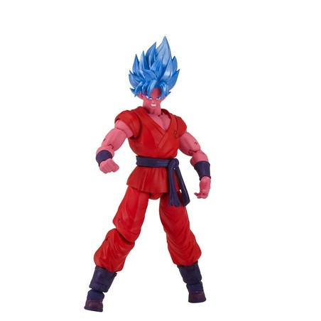Figura Goku coleccionable Bandai SS Blue Kaioken en pose de ataque