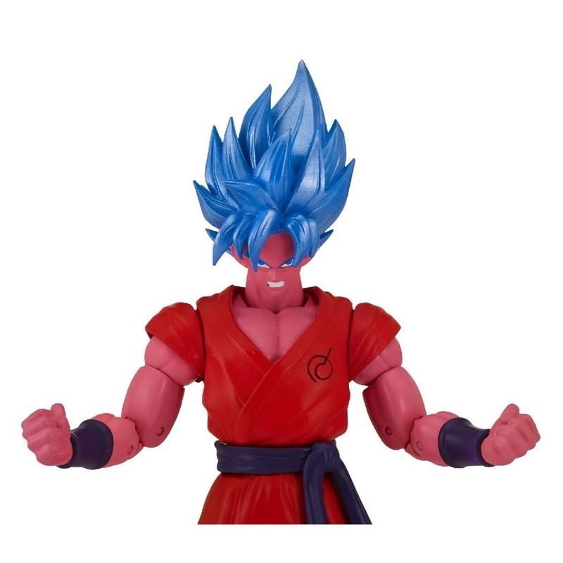 Figura anime Goku, vista lateral con aura Kaioken