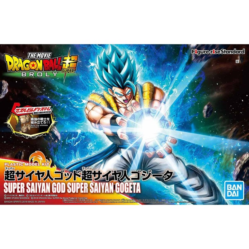 **Bloques construcción infantiles** y figura Bandai Gogeta en acción.