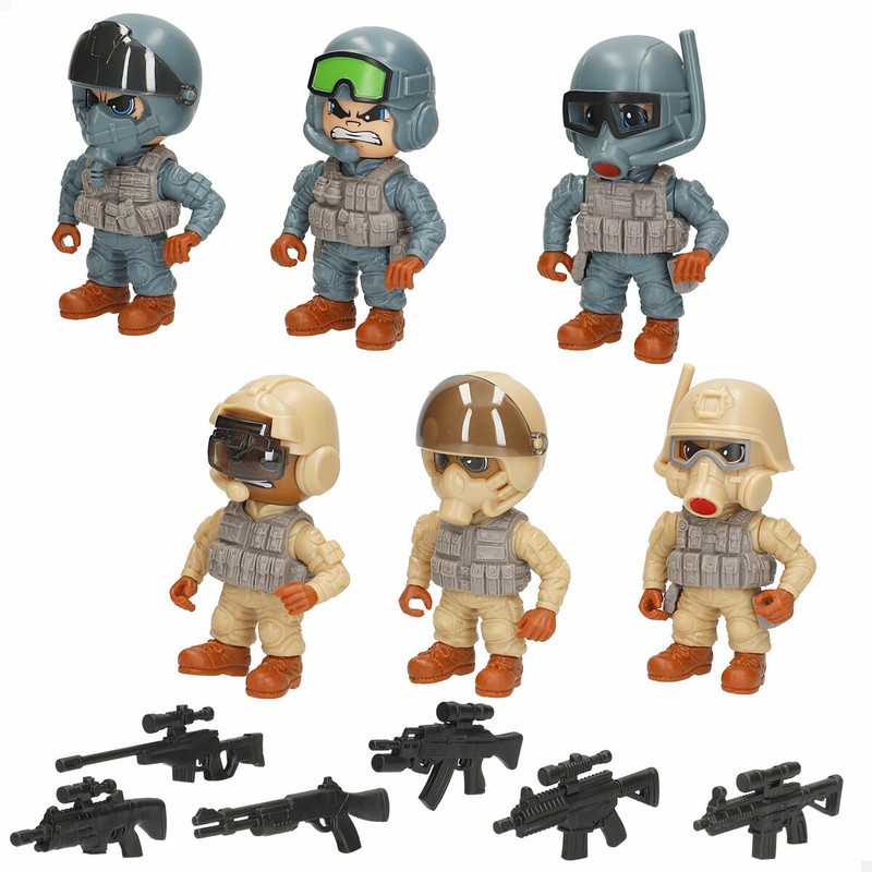 Juguetes de combate para niños: set de 6 soldados detallados