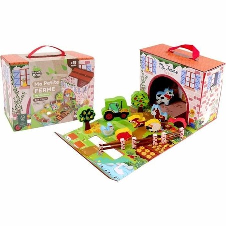 Juguetes construcción niños - Playset Granja de Madera Planete bois