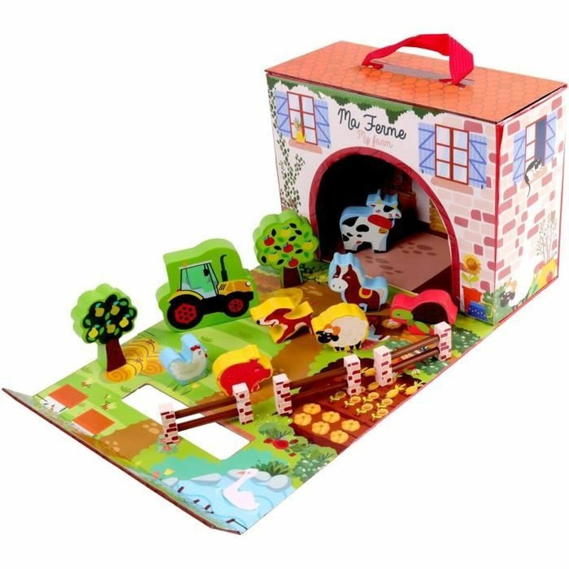 Juguete de granja de madera para desarrollo y diversión